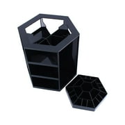 360 Rotating DIY Large Capacity Versatile Storage Box for Cosmetic, Brushes, Lipstick, Essential Oils Organization Space, Black