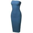 thumbnail image 3 of FashionOutfit Women's Sexy Scuba Crepe Tube Top Body-Con Tight Fit Midi Dress, 3 of 3