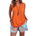 thumbnail image 2 of Jaimenalin Women'S Two Piece Short Sets Casual Oversized V Neck Shirts Shorts Outdoor Vacation Travel Outfit Flower Color 2 XL, 2 of 5