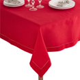 thumbnail image 1 of SARO 6301.R60S 60 in. Square Classic Hemstitch Border Tablecloth  Red, 1 of 4