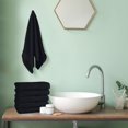 thumbnail image 4 of MALLONI HOME Ultra Soft 6-Piece Hand Towel Set 16x28 - 100% Ringspun Cotton - Durable & Highly Absorbent Hand Towels - Ideal for use in Bathroom, Kitchen, Gym, Spa & General Cleaning - Black, 4 of 6