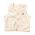 thumbnail image 2 of Esaierr Kids Toddler Fall Winter Vest Outwear for Boys Girls,Baby Fleece Sleeveless Jacket V-Neck Buttons Solid Color Little Boys Girls Thick Warm Waistcoat，Size 1-10 Years, 2 of 7