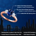 thumbnail image 2 of Gem Stone King 2.10 Ct Oval Blue Created Sapphire 18K Rose Gold Plated Silver Ring, 2 of 6
