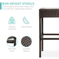 thumbnail image 3 of Best Choice Products 5-Piece Patio Wicker Bar Set w/ Built-In Bottle Opener, Hidden Storage Shelf, 4 Stools - Brown, 3 of 7