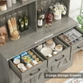 thumbnail image 3 of Homfa 60” Tall Kitchen Pantry with Hutch, 3 Drawers Coffee Bar with 3 Doors, Hutch Cabinet with Adjustable Shelf for Dining Room, Gray, 3 of 7