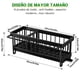 thumbnail image 2 of Estante de desagüe para paños de cocina, negro, acero inoxidable, 2 of 8