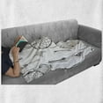 thumbnail image 6 of Arrow Soft Flannel Fleece Throw Blanket, Anthique Dreamcatchers Feathers and Arrows Design Western, Cozy Plush for Indoor and Outdoor Use, 60" x 80", Black White, by Ambesonne, 6 of 6