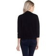 thumbnail image 4 of Cielo 1985 Women's Open Bolero Cardigan Sweater - cropped 3/4 sleeves lightweight - By The Simply Fashion Black L, 4 of 6