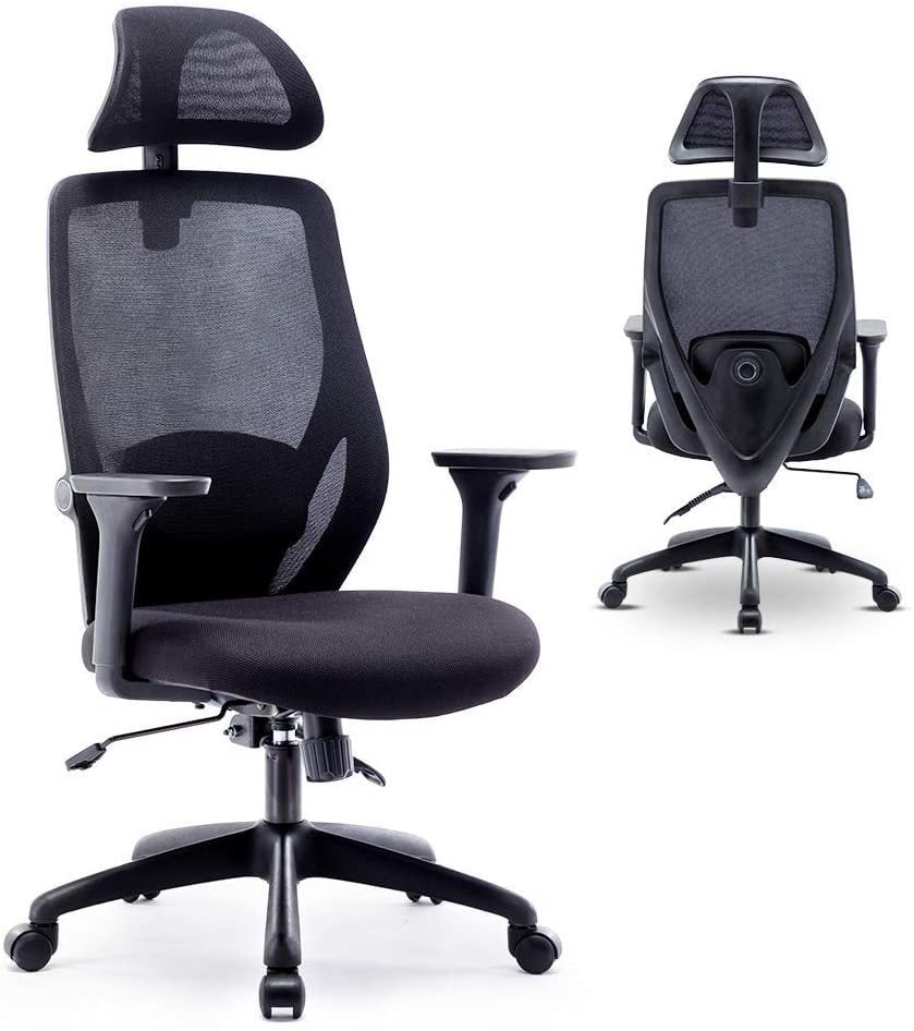 Details about   Ergonomic Office Desk Chair with Armrest Black 