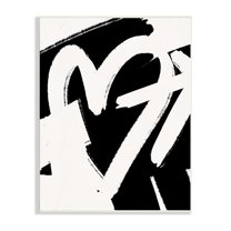 Stupell Industries Arrow Through Heart Black Contemporary Street Style Graphic Art Unframed Art Print Wall Art, Design by Leah Straatsma