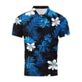 thumbnail image 4 of Men's Hawaiian Shirts Short Sleeve Under $10 Pullover Button Printing Lapel Turndown Collar Blouse Shirt, 4 of 5