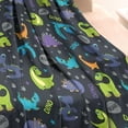 thumbnail image 3 of DarkGray Cartoon Dinosaurs Pattern Blanket,Comfortable Soft Flannel Throw Blanket,All Season,Warm Lightweight Blankets for Sofa Bed Couch Living Room Chair,30"x40", 3 of 4