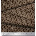 thumbnail image 2 of Soimoi Brown Cotton Duck Fabric Square Geometric Decor Fabric Printed Yard 42 Inch Wide, 2 of 3