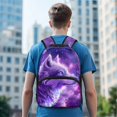 thumbnail image 3 of KUIFORTI Purple Wolf Kids Backpack Girls Bookbag 17 Inch Polyester School Bag with Side Pockets Front Pockets Comfortable Back to School Supplies, 3 of 7