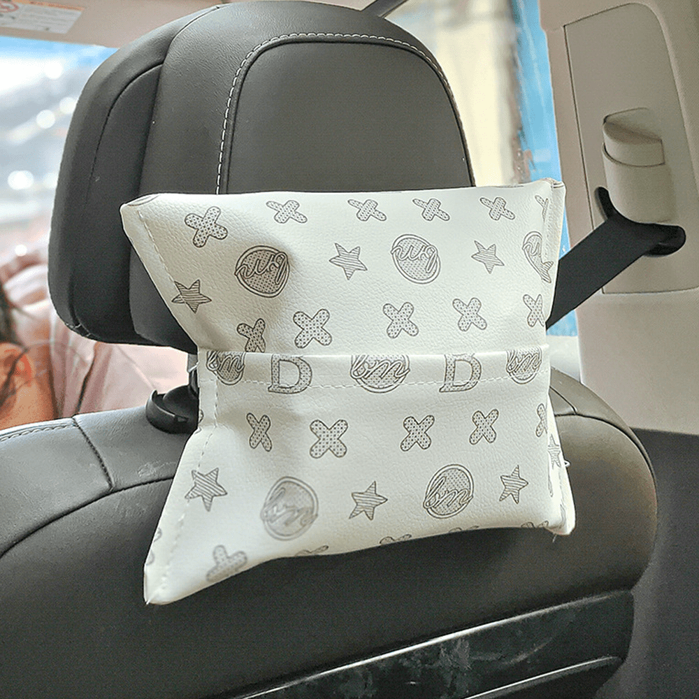ibasenice Car Paper Box Car Tissue Holder Car Napkin Holder Hanging Paper  Towel Holder an Fittings Girl Car Accessories Car Must Haves Women Pu
