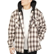 Visive Mens Heavy Sherpa Fleece-Lined Flannel Hooded Jacket - Big & Tall Sizes - Warm Zip Up Hoodie Jacket for Cold Weather - Perfect for Outdoor Activities - Durable & Fashion-Forward