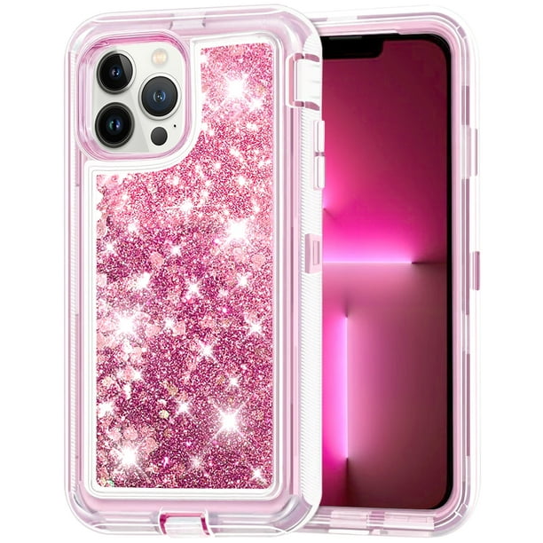 for iPhone 13/13 Pro/13 Pro Max, Liquid Glitter Case Luxury Floating ...