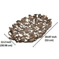 thumbnail image 3 of Oval Serving Tray - Decorative Gingko Leaf Design Antique Brass Finish for Food Coffee Table Kitchen Decor Counter Counter Home Essentials, 3 of 3