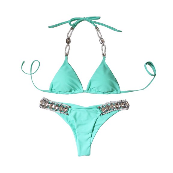 Yunhgft Women's Triangle Bathing Suits Two Pieces Swimsuit Bikini Set Travel M