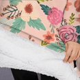thumbnail image 3 of Oversized Wearable Blanket Hoodie,Pink Boston Terrier and Flower Sherpa Blanket Hoodie with Super Pockets,Super Warm Fuzzy Pullover for Women & Men, 3 of 6