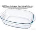 thumbnail image 6 of 3.2QT Deep Rectangular Glass Baking Dish with Vertical Stripes, Oven Safe Borosilicate Glass Pan for Lasagna, Casseroles & Desserts, Thick & Durable, Perfect for Oven-to-Table Serving, 6 of 6