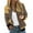 Brown, variant on Women's Floral Print Bomber Jacket Stylish Sunflower Pattern Zip-Up Lightweight Casual Outerwear