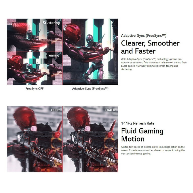 LG 27in. UltraGear Nano IPS PC Gaming Monitor, 144Hz Display with 