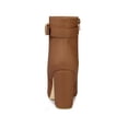 thumbnail image 2 of BLISSFUL STEP Women's Ankle Boots Pointed Toe Buckle Decor Zipper Block Heel Brown 7, 2 of 7