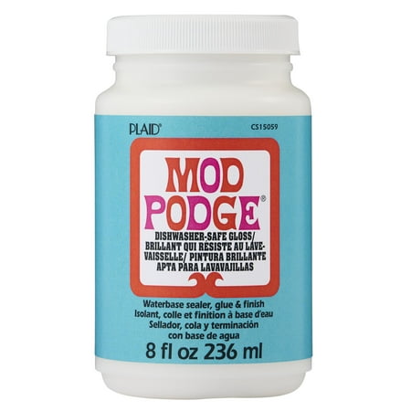 Mod Podge Dishwasher Safe Sealer, Glue, and Finish, Gloss Finish, Clear, 8 fl oz