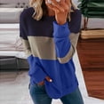 thumbnail image 2 of IROINNID Women's Long Sleeve Sweatshirt Round Neck Mid-Length Print Leisure Full Sleeve Tops Shirts Pullover Sweatshirt, Blue, 2 of 5