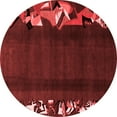 thumbnail image 1 of Ahgly Company Indoor Round Abstract Red Modern Area Rugs, 6' Round, 1 of 4