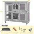 thumbnail image 6 of Aivituvin Bunny Cage Rabbit Hutch Indoor Rabbit House with Wheels Outdoor Guinea Pig House with Two Plastic Tray, 6 of 7