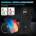 thumbnail image 6 of Allytechgroup Magnetic for iPhone 16 Case with Kickstand, [Slide Camera Cover] Rotatable Ring Holder Stand Military Grade Drop Protection Back Cover for iPhone 16, Black, 6 of 10