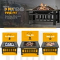 thumbnail image 4 of XPOPR Outdoor Fire Pit, 32 Inch Firepit Table Metal Outdoor Fireplaces with Waterproof Cover for Outside Patio Camping (Black), 4 of 7