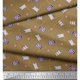 thumbnail image 3 of Soimoi Brown polyester Crepe Fabric Anchor Hook & Small Country Flag Print Sewing Fabric Yard 42 Inch Wide, 3 of 3