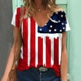 thumbnail image 2 of LEEy-world Womens Tops American Flag Shirt Women Patriotic Shirt Vintage USA Flag T-Shirt Short Sleeve 4th of July Tee Tops Red,XXL, 2 of 5