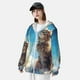 thumbnail image 3 of Balery Blue Sky Winged Cat Sudadera ligera de manga larga con capucha y protección solar UPF 50+ para hombre y mujer, ideal para pesca y running-X-Large, 3 of 7