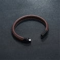 thumbnail image 5 of Messianic Jewelry - Jewish Star of David Menorah Protection Symbolic Leather Bracelet Bangle - Mogen Star Hexagram Judaism Amulet Wristband for Israel Blessing Jew Gifts, Brown, 8.07'', 5 of 7