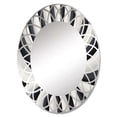 thumbnail image 2 of Designart "Dream Black and White Optical Art IV" Modern Round Wall Mirror - Abstract Oval Printed Decorative Oversized Mirror - Multiple Color Options, 2 of 4