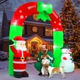 thumbnail image 5 of Lookfly 8FT Christmas Inflatable Archway,Christmas Blow Up Yard Decorations with Santa Claus and Snowman,Outdoor Christmas Decorations with Bow LED Lights, 5 of 8