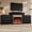 #C TV Stand + single color fireplace, variant on HUJAUU 31.5"W 3-Drawer Nightstand Set of 2, Modern Wood Bedside Table for Bedroom with Gold Handles, End Table with Spacious Stoarge Drawer, Black
