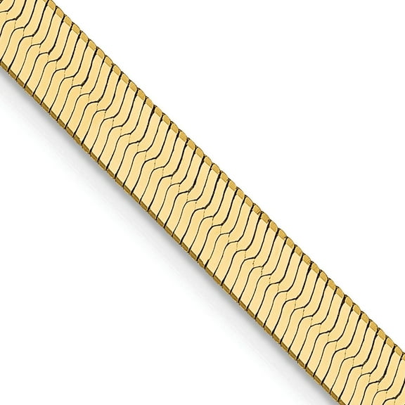 14K Yellow Gold Herringbone Chain Necklace 16 inch 4 mm Silky with Lobster Clasp