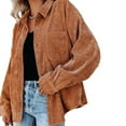 thumbnail image 3 of Poseca Women Corduroy Oversized Long Sleeve Shirt Button Down Blouses Tops Jacket, 3 of 4