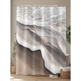 thumbnail image 4 of Abstract Wave Effect Shower Curtain, Gary Brown Gradient Beach Waterproof Shower Curtain Set with 12 Hooks Lightweight Washable Fabric Shower Curtains for Bathroom 72x72 Inches, 4 of 6