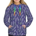 thumbnail image 4 of Hoodies for Women - Lavender Flowers Light Purple Comfrt Colour Drawstring Women'S Fashion Hoodies & Sweatshirts, Fall Outfits Clothes for Women 2024 Pullover with Kangaroo Pocket, 4 of 7