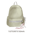 thumbnail image 2 of Solid Color Backpack with Zippered Side Pocket, Aesthetic School Backpack, Lightweight Breathable Bookbag for Middle School College, Yellow, 2 of 8