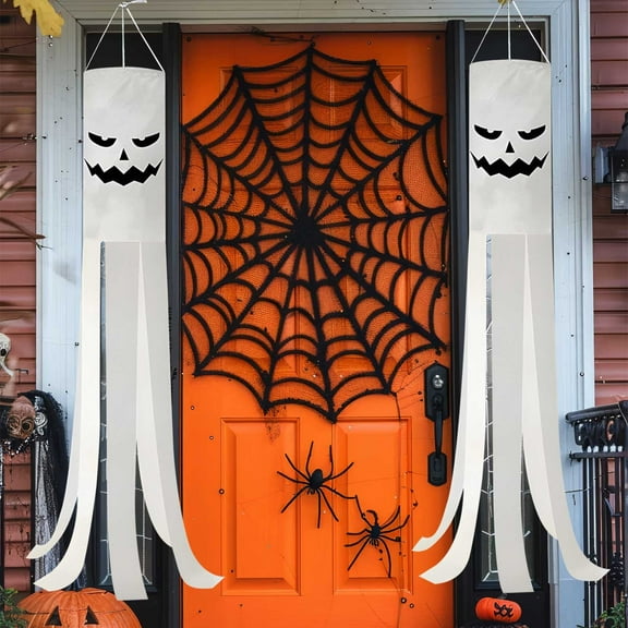 1 Pack Halloween Ghost Windsock, Halloween Ghost Flag Hanging Decorations, Wind Sock for outside, 40 Inch Flying Ghost Halloween Windsocks Outdoor for Yard Patio Garden Tree