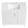 thumbnail image 4 of Sink Vanity Cabinet, White, Melamine Wood , Hotel Bedroom Bathroom, Modern Contemporary HB36121, 4 of 11