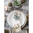 thumbnail image 2 of Beige Pumpkin Fall Cloth Napkins Set of 6 Reusable Dinner Napkins, Thanksgiving Roses Eucalyptus Leaves Cocktail Napkin Washable Table Napkins for Wedding/Holiday Party/Baby Shower 20"x20", 2 of 7