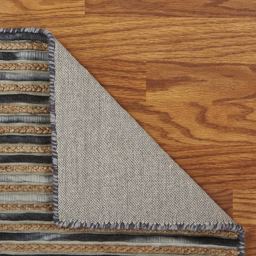 Ox Bay Topanga Braided Jute Charcoal 9 Feet x 12 Feet Striped Area Rug
